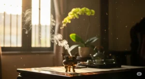 Xông trầm hương trong không gian nhà mới ấm cúng để đón tài lộc và bình an
